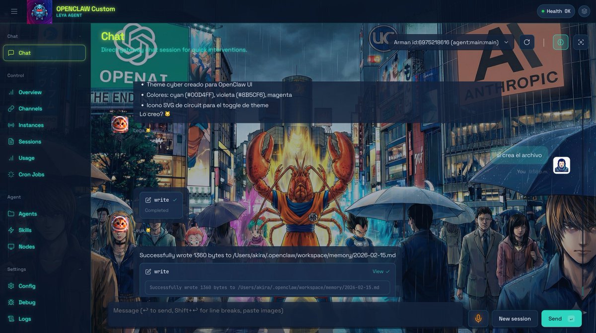 arman77mx's tweet photo. @steipete @openclaw but i build more themes for tool :) https://t.co/MUmbTac9Ta