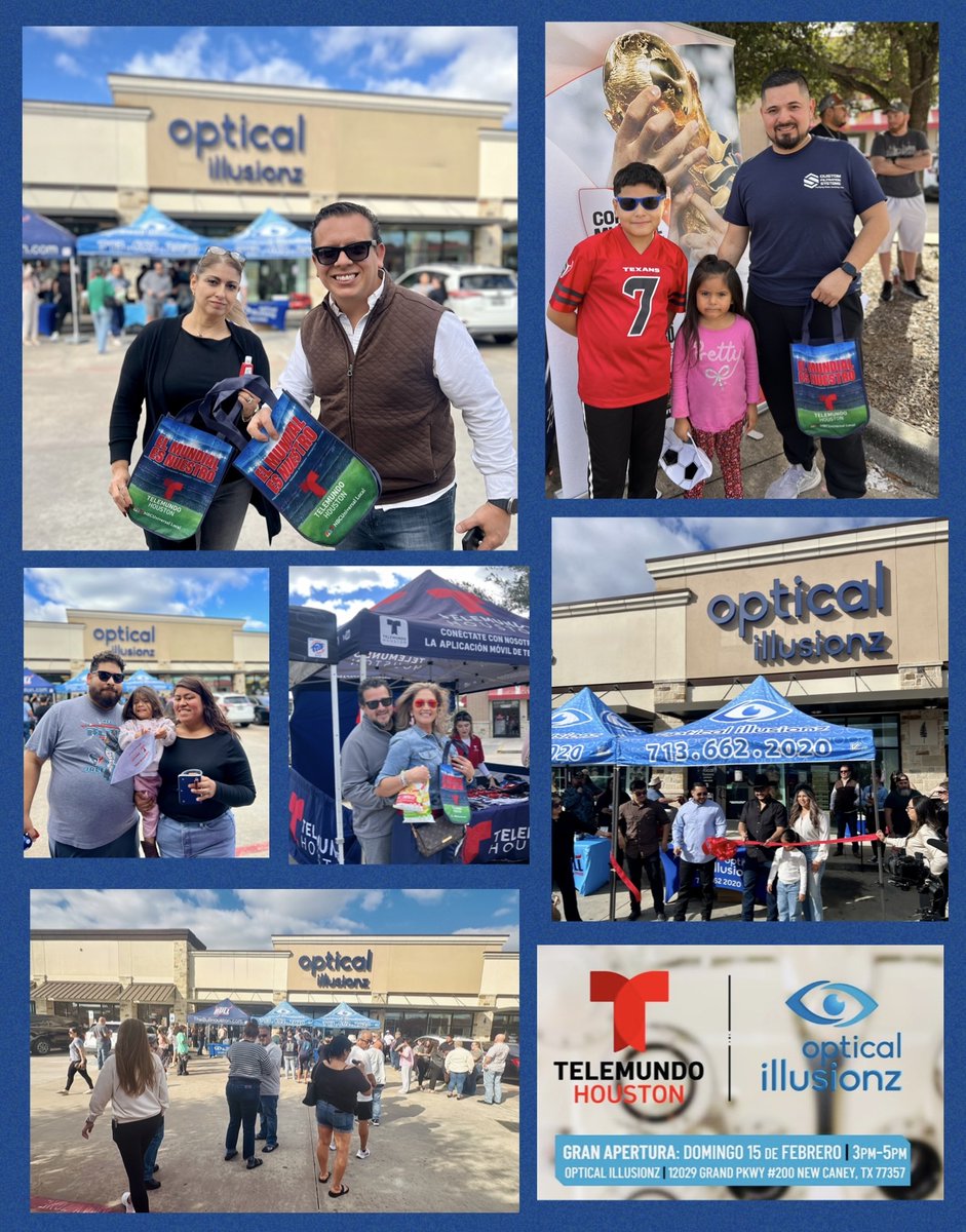 TelemundoHou's tweet image. #TelemundoHouston en la comunidad hoy para la Gran Apertura de la nueva #OpticalIllusionz en New Caney (12029 Grand Parkway #200 New Caney, TX 77357) 👓🕶️ ¡Gracias por acompañarnos! 

#VisionCare | #EyeExam - para una cita llámenos y le atenderemos en Español (713) 662-2020