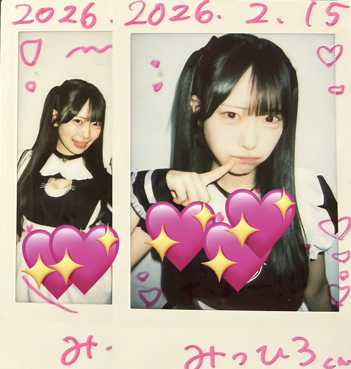 昨日のチェキ②です。 いつも大好きももちゃん。 アイドルは努力とか