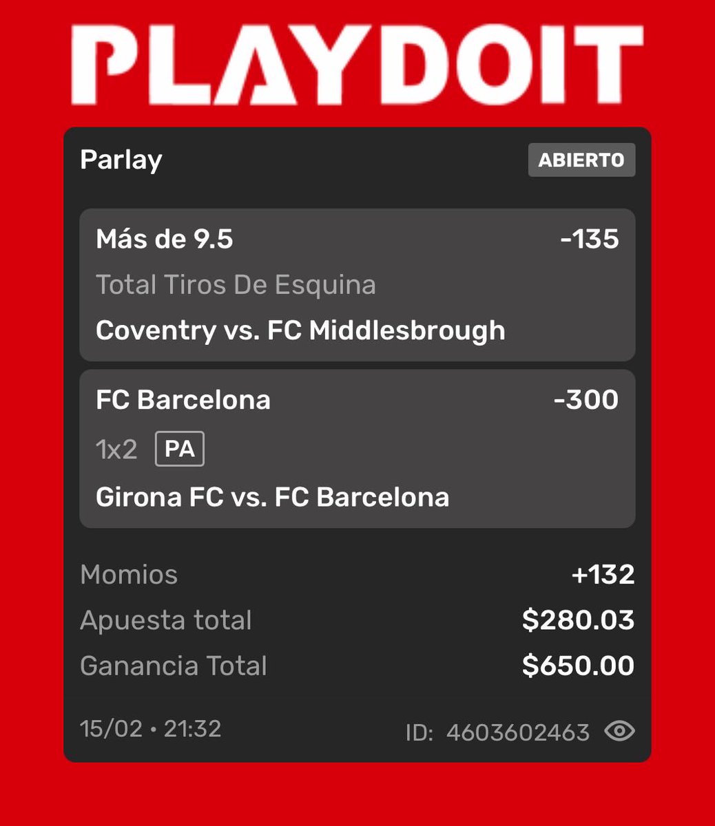 Alexis_MTag's tweet photo. 🚨 FREE PICK 🚨
✅ Más de 9.5 córners (Coventry vs Middlesbrough)
✅ Barcelona gana vs Girona
🎯 Momio: +132

Stake sugerido: 1-2u.
¿La tomas o la dejas? 👀

#FreePick #Picks #Barca  #England #FCBarcelona #Playdoit #Championship #ApuestasDeportivas #Pronosticos #Parlay #Soccer https://t.co/juzlJcwOit