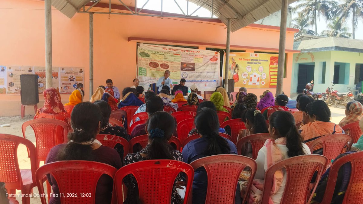 CPMG_Odisha's tweet photo. #FinancialInclusion A camp  was organized at Badamulabasanta village under Kendrapara Postal Division to popularize the products and services provided by #IndiaPost and partner institutions.
#DakSewaJanSewa https://t.co/Sc0pDUDGpA