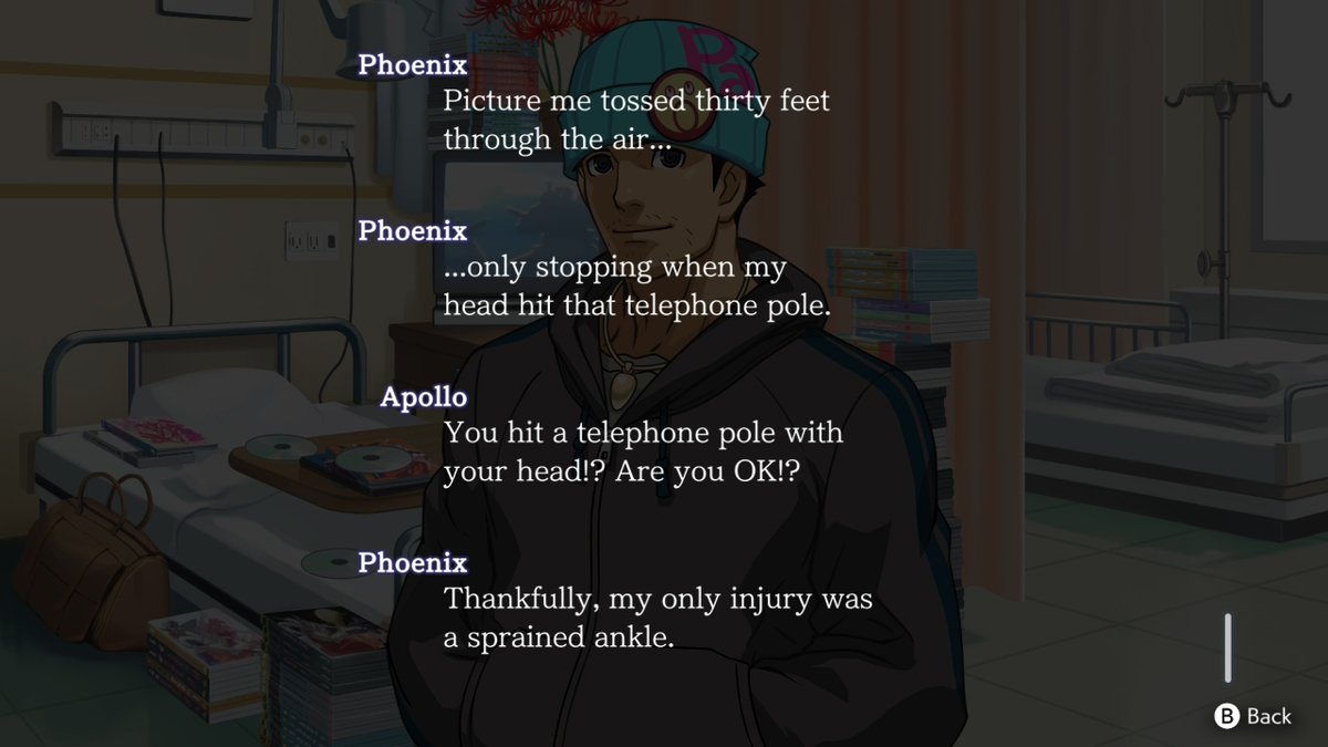 #CapcomSnapshots wants to see some "Survivors", so how about Phoenix Wright surviving getting hit by a fleeing car, making him fly into a telephone pole with his head, and surviving with just a sprained ankle?
(Not to mention Mr. Wright surviving a falling bridge.)
#AceAttorney