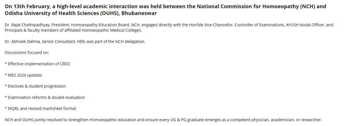 National Commission For Homeopathy tweet media