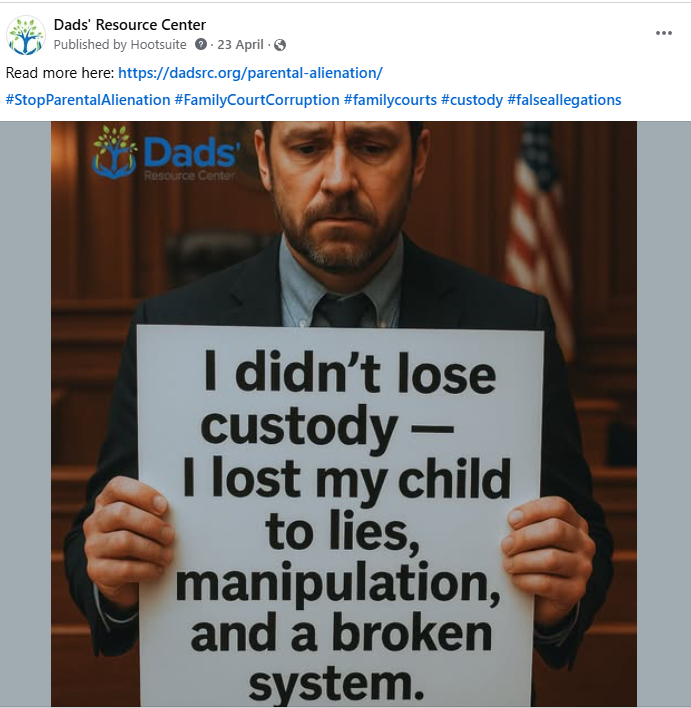 Learn more about us dadsrc.org 

#dadsmatter #Fathers4Justice #fatherhood