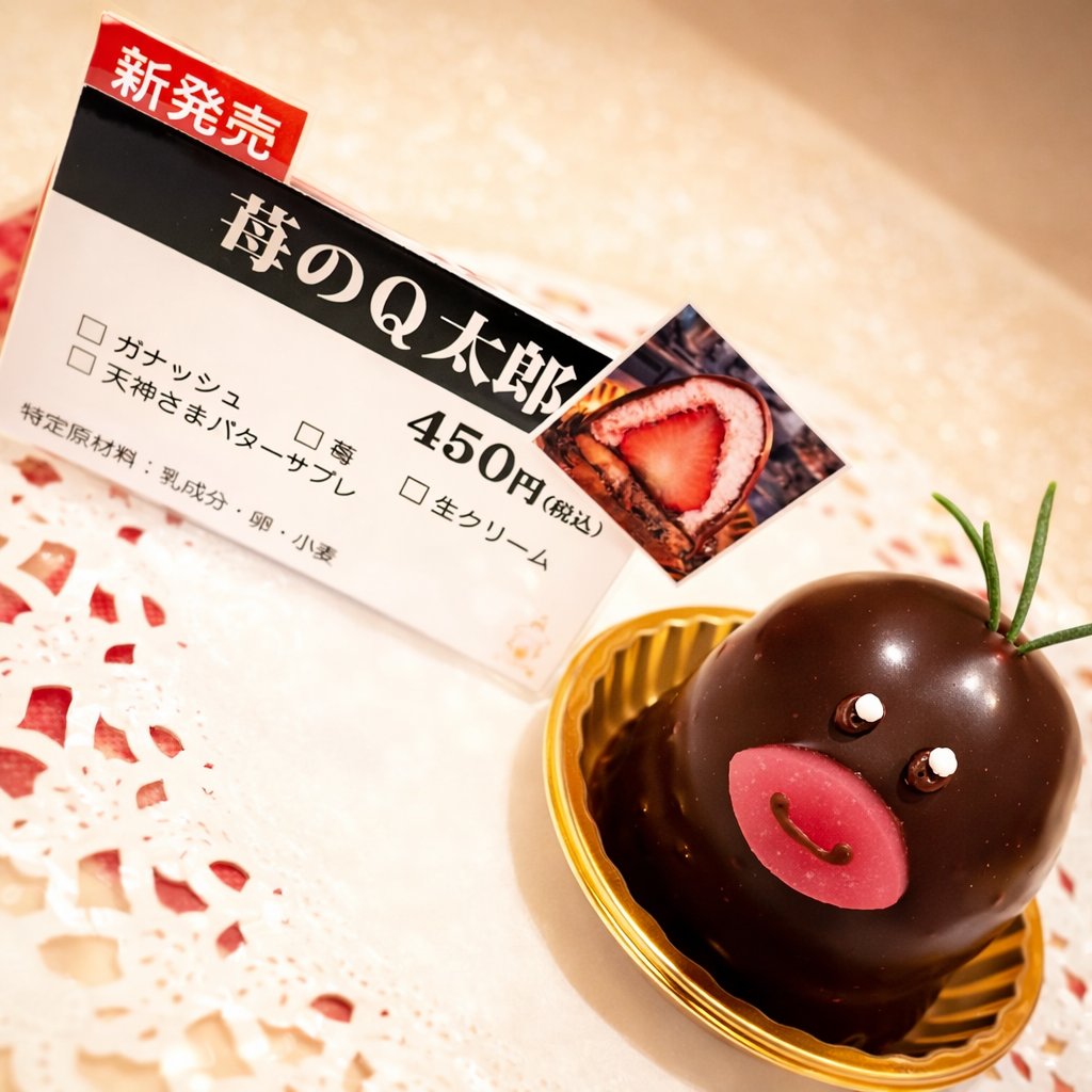 土日限定で
「苺のQ太郎」デビューしていました♥
3つお買い上げ頂くと
「サンキューです(^o^)」
