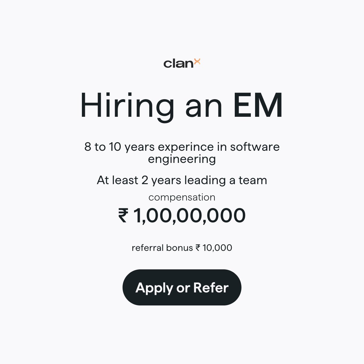 mange_manali's tweet photo. #Hiring an Engineering Manager - Bengaluru with 8+ years of experience, anyone interested?

Details: 
Job type: FTE, Onsite
Location: Bangalore
Budget: 1Cr

Application Link: https://t.co/eXLaLCcOOH

Referral bonus: 10k

Do apply or refer someone, thanks :)