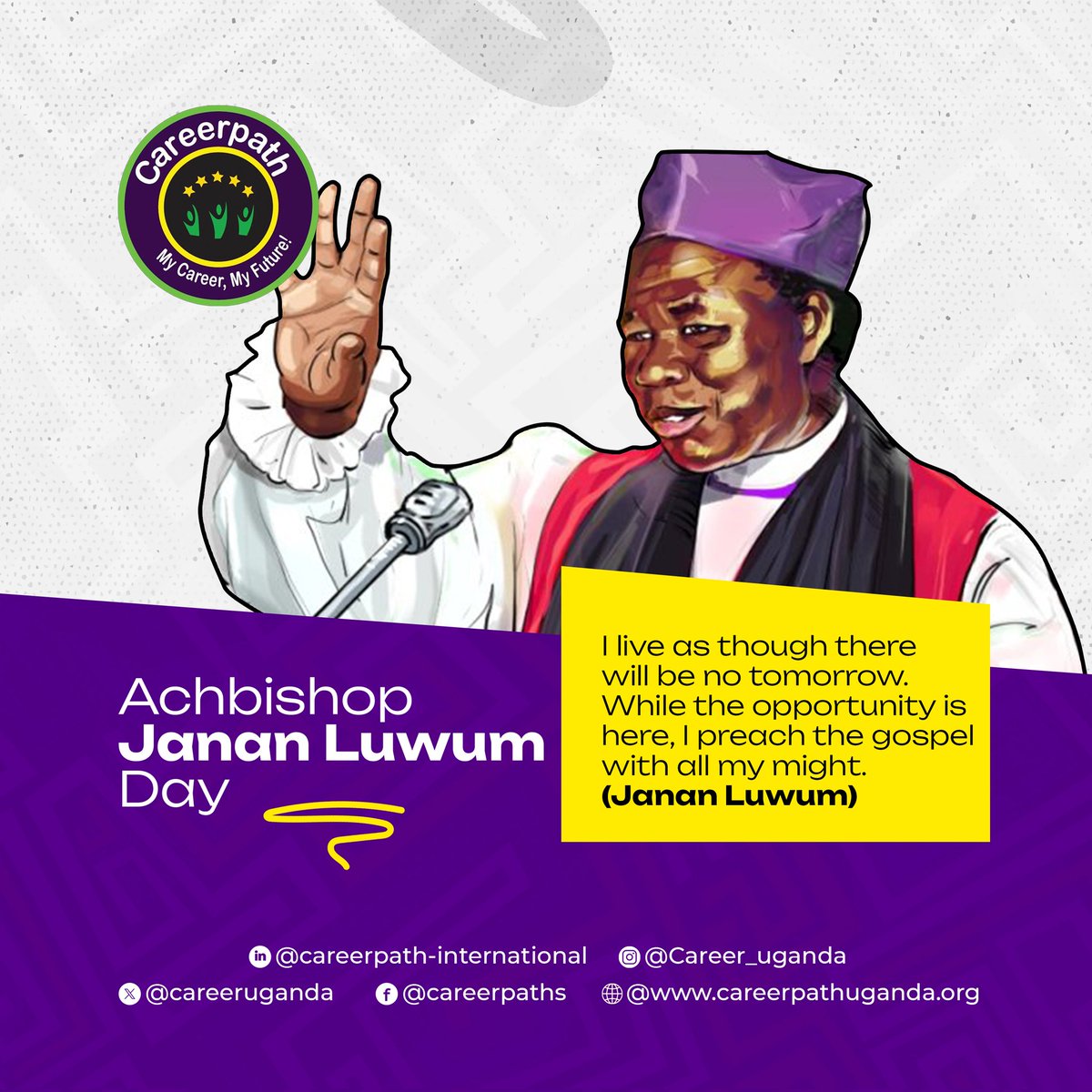 Janani Luwum stood for truth when it was dangerous. His life reminds us: justice may be costly, but silence costs more.
May we lead with integrity and speak with courage.
#JananLuwumDay
#CourageAndFaith
#StandForJustice
#CareerPath