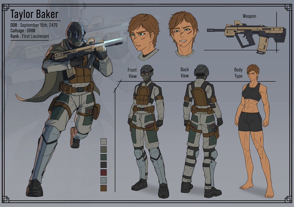 NeonLaboratory's tweet image. Character sheet for Taylor Baker
Character by @TheHawkster94 

Thank you for using our service
#neonlab #oc #charactersheet