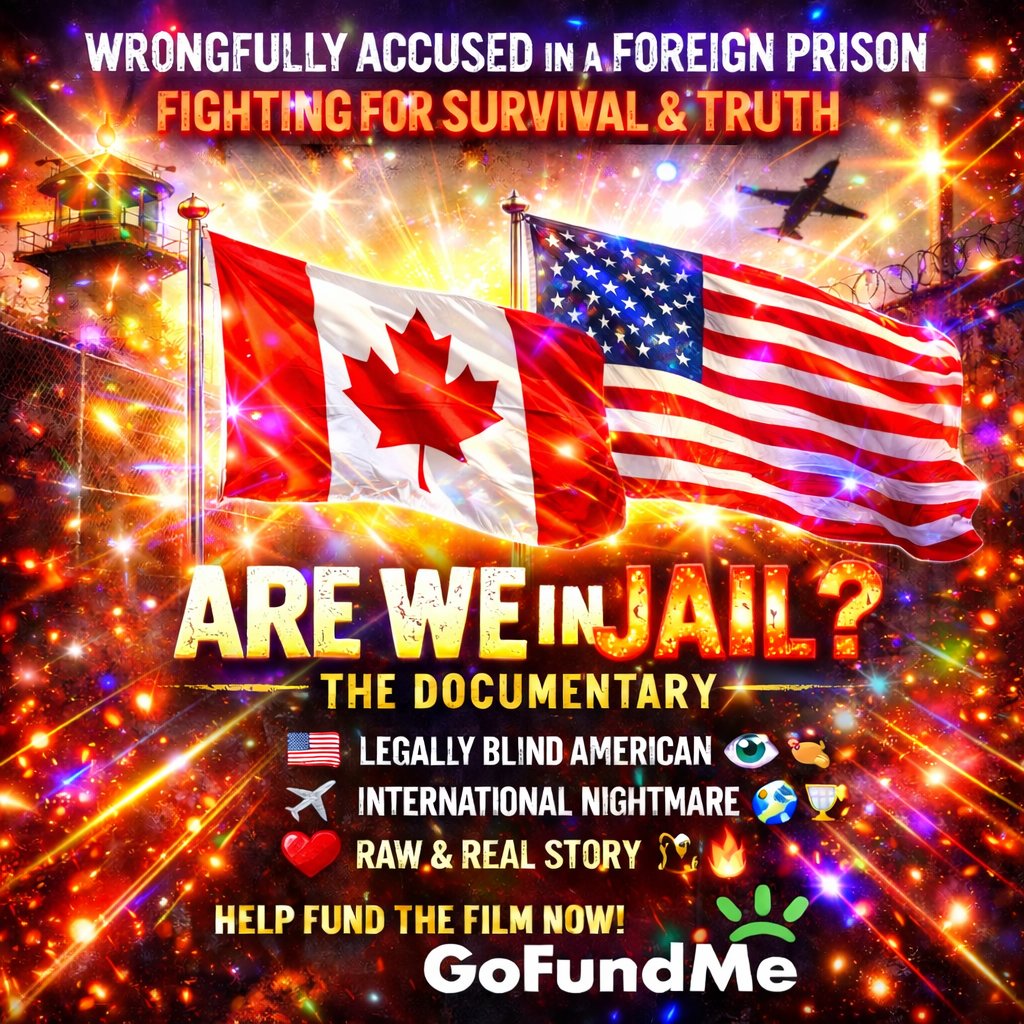 🚨 HELP #FUND ARE WE IN JAIL? THE #DOCUMENTARY 🎬

My real story as a #legallyblind #American wrongfully accused in a foreign country 🇺🇸✈️🌎 Turning pain into power!

Every #repost &amp; #donation helps bring this to life 🙏

gofund.me/f50003ff2