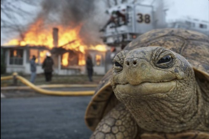 I bet he started the fire...