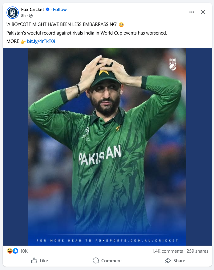 amitv2272's tweet photo. 'A BOYCOTT MIGHT HAVE BEEN LESS EMBARRASSING' 

#INDvsPAK  #T20WorldCup https://t.co/NYfpT7AO1j