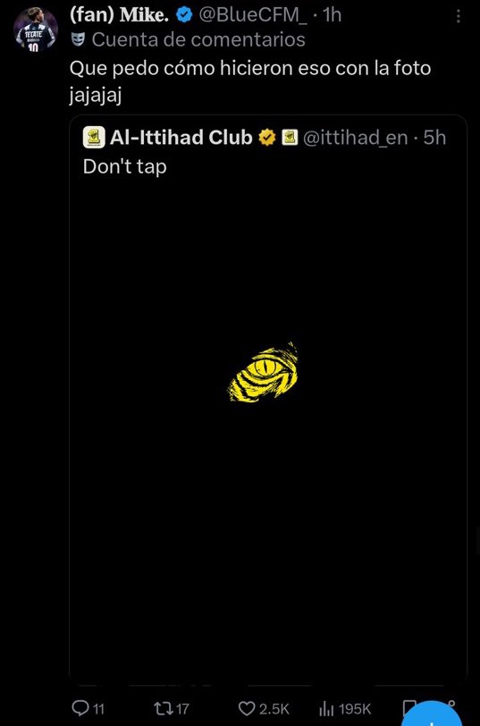 تغريدة نادي الاتحاد اصابت ذهول الجميع حول العالم 😂

الصوره تتغير حسب اعدادات التطبيق لدى كل مستخدم 

Creative 👏🏼