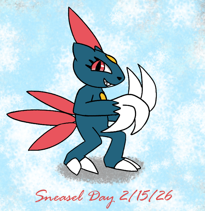 Sneasel is one of my favorite Pokemon, but I almost missed Sneasel Day! I managed to quickly draw something at the last minute. #pokemon #sneasel #sneaselday