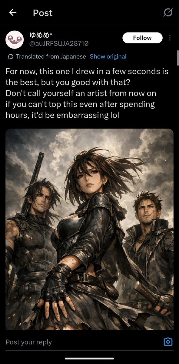 Mock the artist, call the work garbage, brag about how effortless AI made it.  Happens every time.