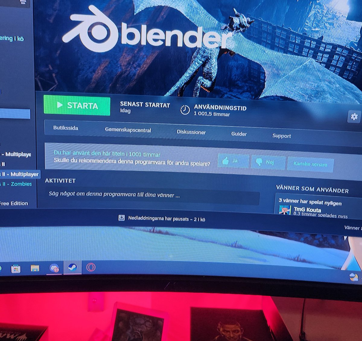 Have officially breached over 1k hours on Blender.
Just as I'm about to finish with a new render ^^