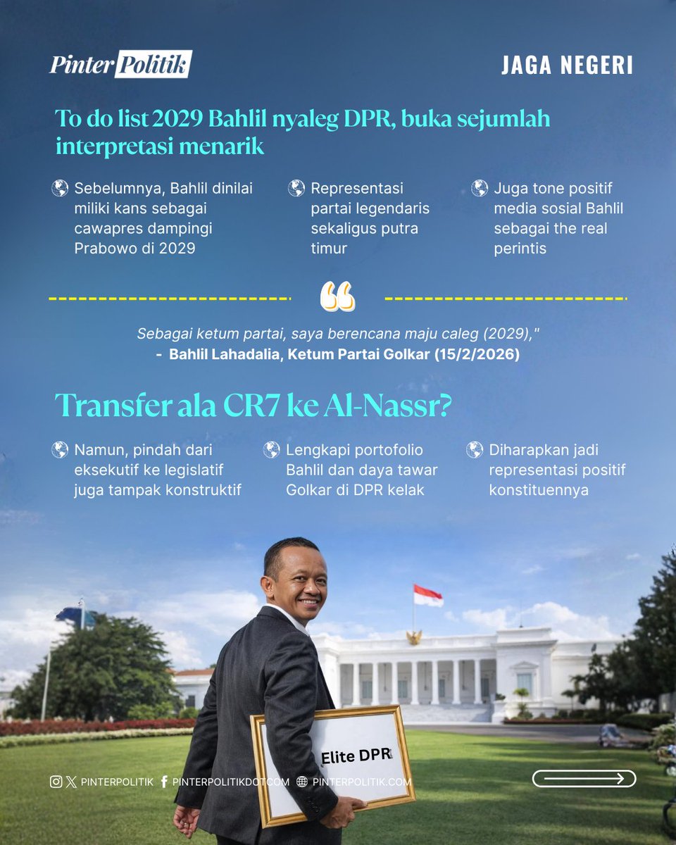 pinterpolitik's tweet image. Demi daya tawar Golkar di 2029? 👀

#bahlil #caleg #golkar #jaganegeri