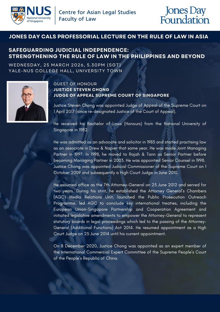 Centre for Asian Legal Studies (CALS) tweet media