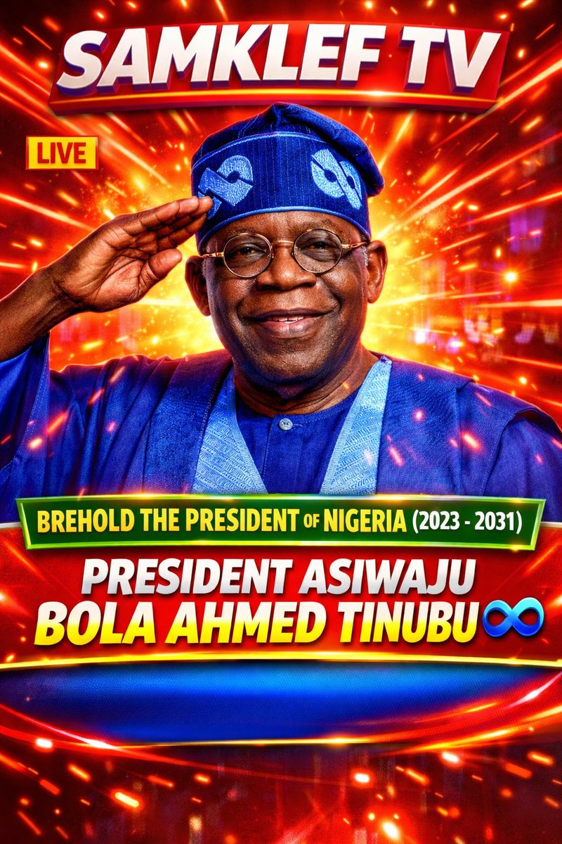 BREAKING NEWS:
Bola Ahmed Tinubu wins the 2027 presidential election in a landslide victory!

Nigeria enters a new era of transformation and prosperity. The economy stabilizes, infrastructure expands, and investor confidence returns. Across the nation, optimism rises as reforms