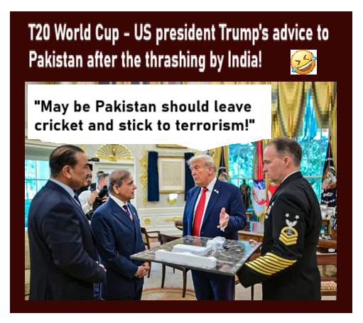 T20 world cup - US president Trump's advice to Pakistan after the thrashing by India! 😂😂
#INDvsPAK #T20WorldCup #IranRevolution2026