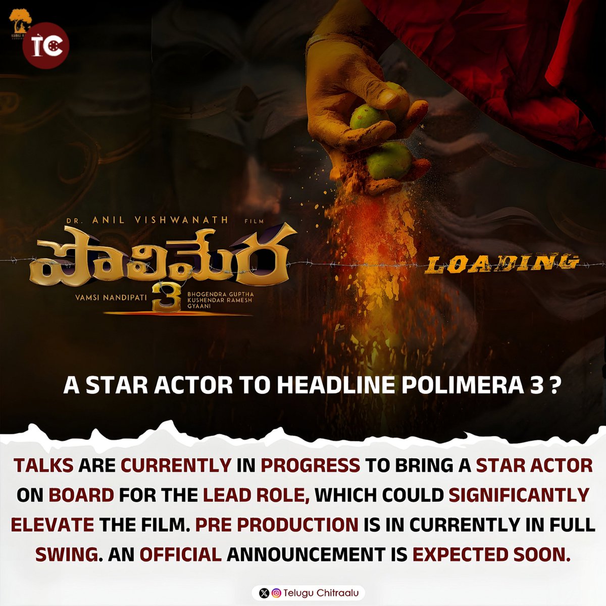 A Star Actor to headline #Polimera3 says Producer Vamsi Nandipati.