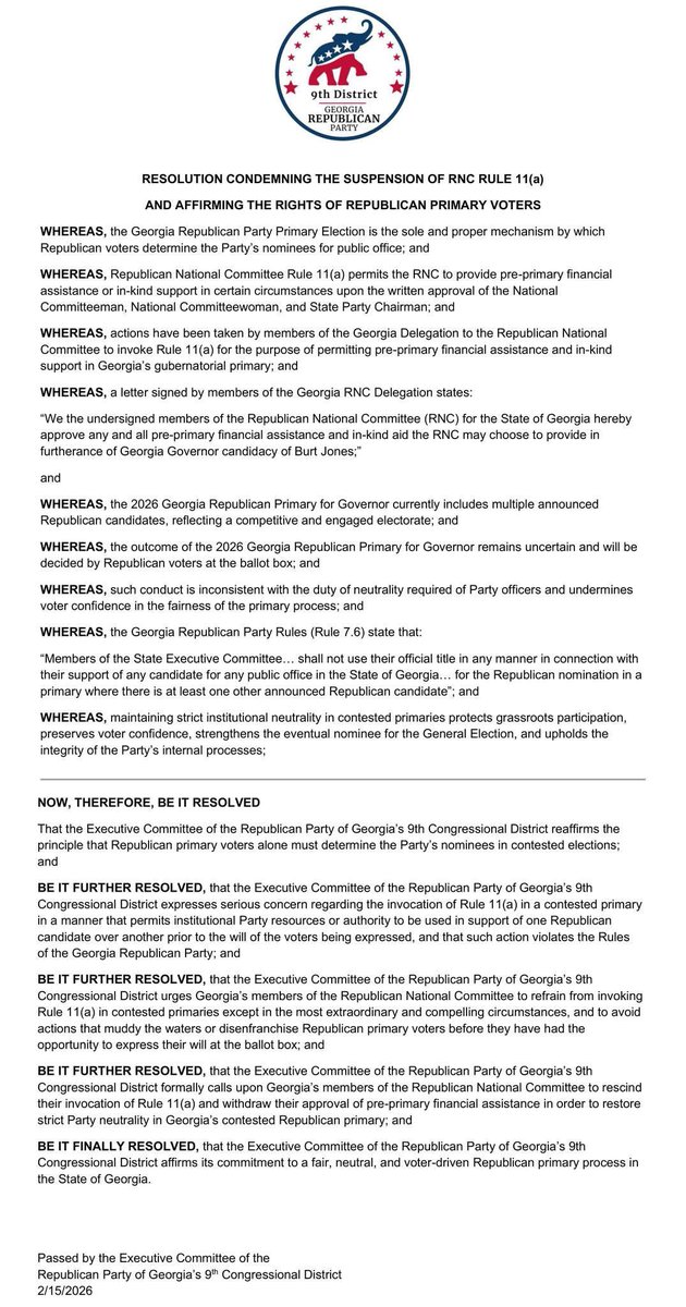 Republican Party of Georgia’s 9th District tweet media