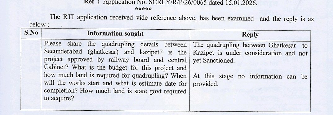 Sheshikanth25's tweet image. N/N #Kazipet is denied of everything be it new trains, extension of trains, new lines to KNR, New Platform, Mego depo,#Quadrupling Now #Kazipet_Division
@kishanreddybjp
@bandisanjay_bjp 
@Drkadiyam_kavya
@vaddirajumprs
@vinodboianpalli 
@KTRBRS
@PMOIndia 
@AshwiniVaishnaw