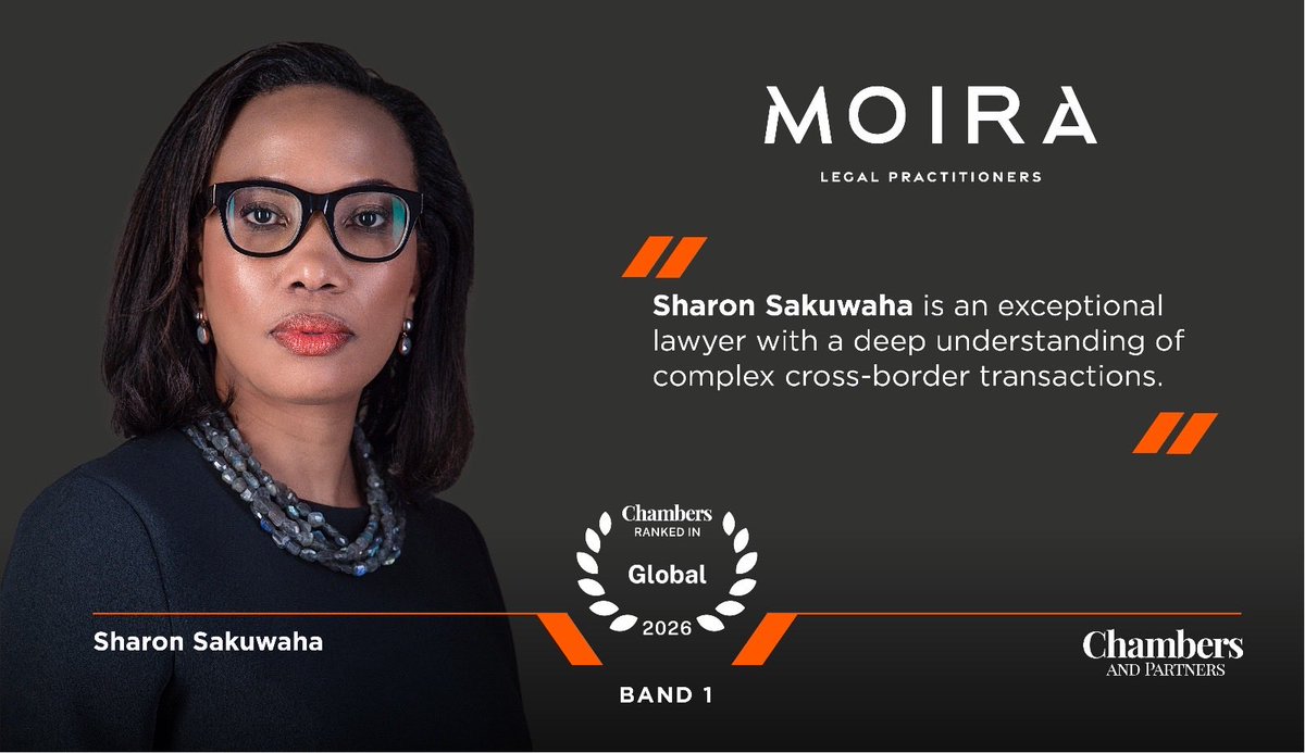 MoiraLegal's tweet photo. CONGRATULATIONS to our Managing Partner @SakuwahaSharon on maintaining her Band 1 ranking in @ChambersGuides👏

This recognition underscores her depth of experience of the regulatory landscape across finance, capital markets &amp; corporate mandates.

#Chambers&amp;Partners
#Band1Lawyer https://t.co/62EFmyv1EF