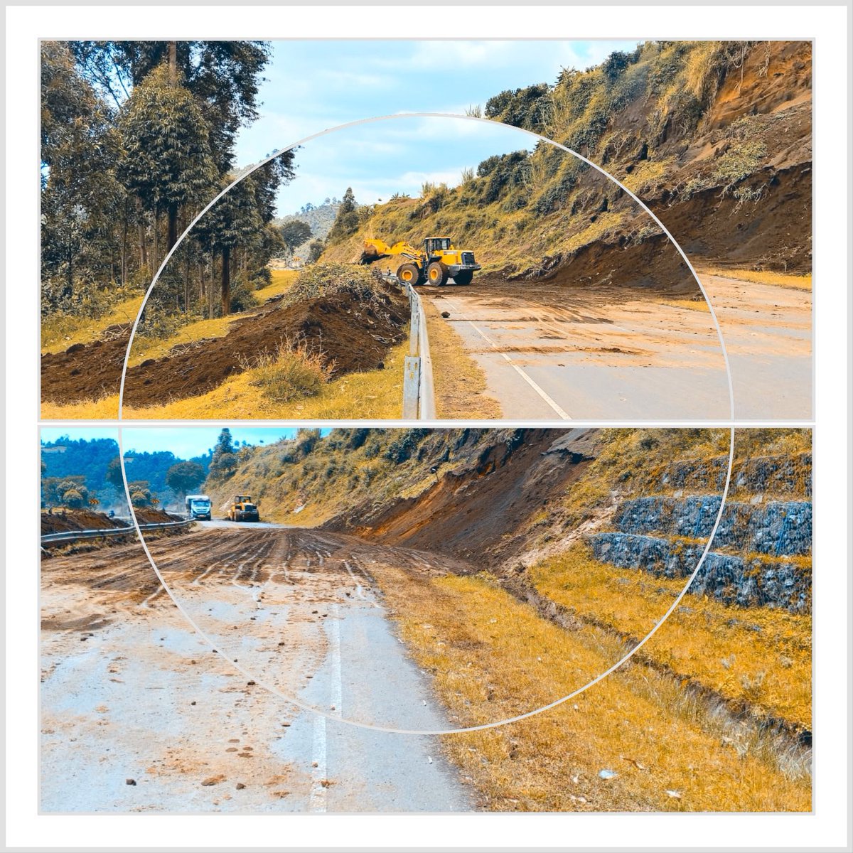 MoWT_Uganda's tweet photo. #Landslide clearance ongoing along the Kabale–Kisoro Road.

Our teams at Kabale Station are removing debris as and when it occurs to keep traffic flowing safely.

📍 Section: Km 28+000 – Km 36+000 [near Muko].

Motorists are advised to approach this stretch with caution as works continue.

#RoadMaintenanceUg