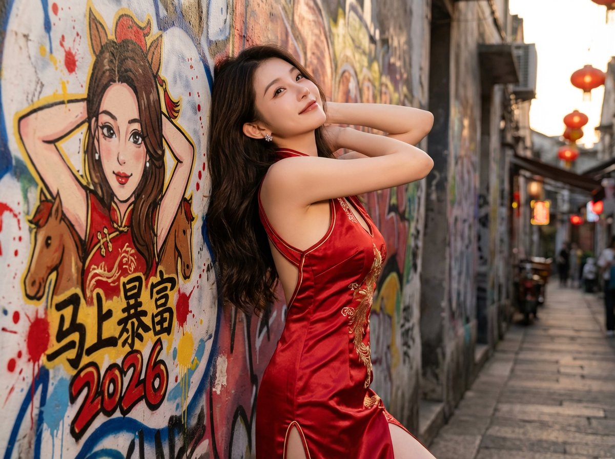 Lunar New Year Street Graffiti Portrait Prompt