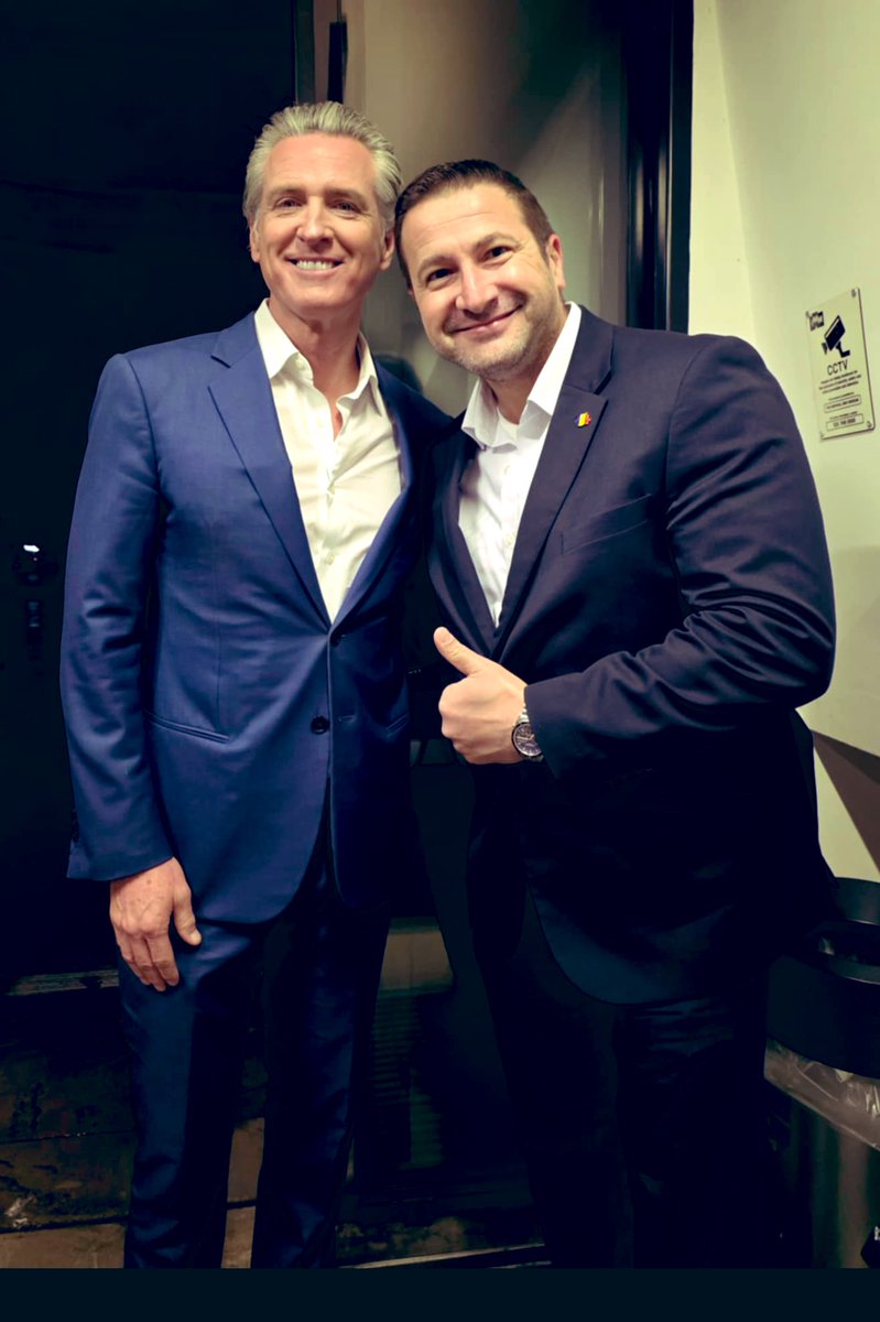 Am avut plăcerea să-l întâlnesc pe guvernatorul Californiei, <a href="/GavinNewsom/">Gavin Newsom</a>. Este un om extraordinar, un lider care a susținut valorile europene și cooperarea transatlantică poate mai ferm decât mulți Lideri Europeni.

#psd #pnl #aur #usr #sos #BreakingNews #stiri #romania #usr