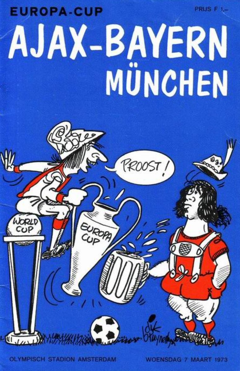 footballmemorys's tweet photo. Programme cover for the European Cup Quarter Final clash as Ajax face Bayern Munich back in 1973

#Ajax #ILancieri #BayernMunich #DerFCB #EuropeanCup #Programmes https://t.co/LddjVGePf6