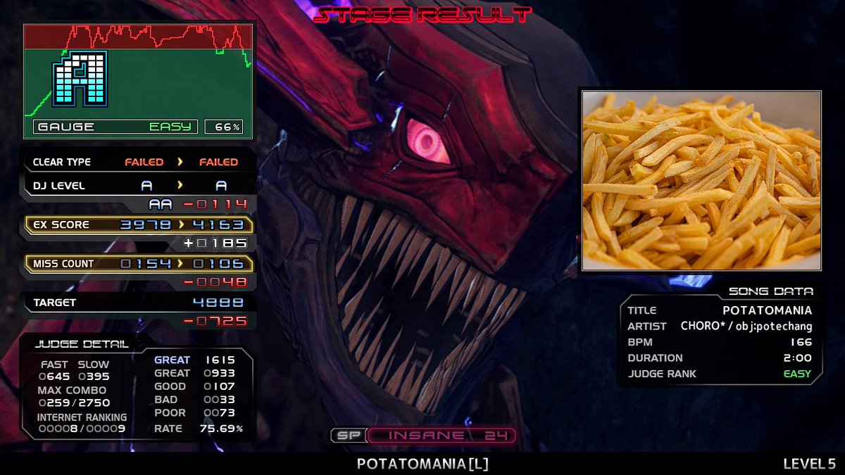 Help me, Poteton, I ate a lot of French fries for lunch and I still couldn’t do it