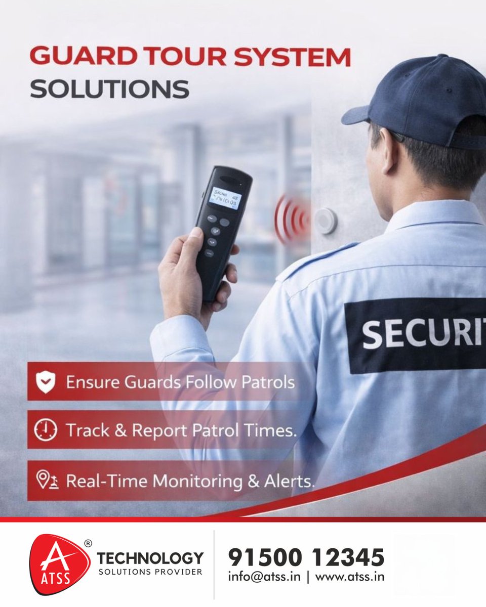 InfoATSS's tweet photo. Our Guard Tour System: Stop guessing, start tracking. 📊Our Guard Tour System ensures guards follow patrols, while Crowd Analysis keeps public spaces safe. 91500 12345 | info@atss.in | https://t.co/I45Wsw1nhR 
#GuardTourSystem #PatrolMonitoringSystem #Atss https://t.co/UcgCfYWWCj