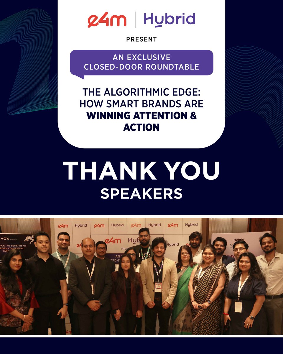 e4mevents's tweet image. Deep appreciation to our speakers for lending their voices &amp;amp; vision to #TheAlgorithmicEdge. Your insights are helping brands win attention in smarter ways and truly elevated the discussion.

#Roundtable #BrandStrategy