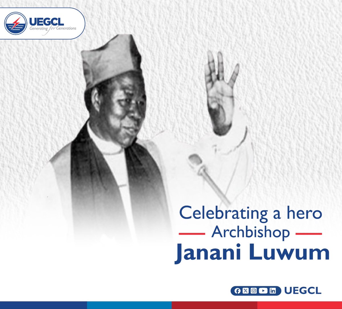 UegclOfficial's tweet photo. Today, we honor the life and legacy of Archbishop Janani Luwum, a timeless symbol of courage, integrity, and standing for truth in the service of our nation. 

#JananiLuwumDay 
#UgandanHero
#GeneratingSafelyforGenerations https://t.co/2RkCKVplDF