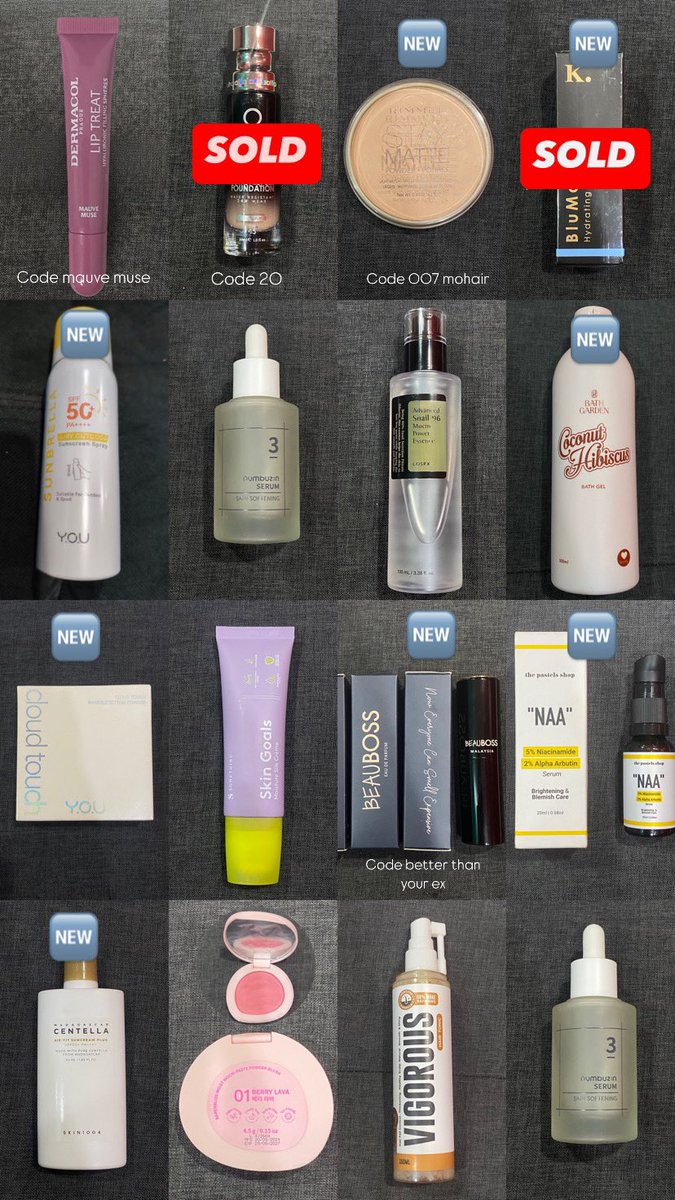 tashastic's tweet photo. Hi girls im doing a quick declutter✨ Preloved skincare and makeup. Everything's RM20 flat, postage on me. Labelled 🆕 are 100% unused and some havent even been opened yet. Please feel free to dm me if you’re interested or want more details 🤍 https://t.co/j9jOwydF5U