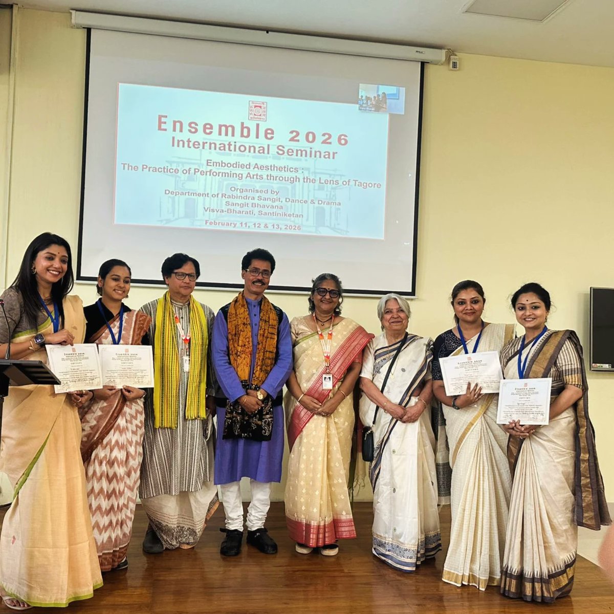 rabindranritya's tweet photo. Presented my paper on Rabindranritya on ENSEMBLE 2026, an International Seminar arranged by Sangit Bhavana from 11th-13th February 2026 at Visva-Bharati
My sincere gratitude to my supervisor Dr Amartya Mukhopadhyay for his constant Guidance in my journey.
#seminar #rabindranritya https://t.co/DOlxQJoR4o