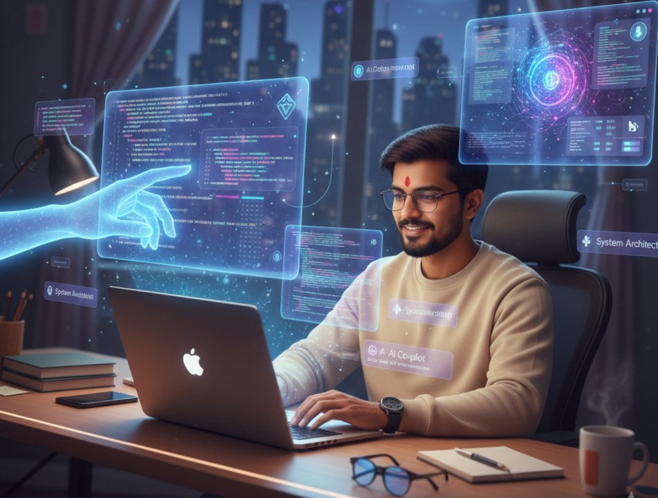 Codeyet_'s tweet photo. AI isn't replacing devs; it’s elevating us. 🚀
After 3.5 years in MERN, building tools like my Hinglish Medical Scribe, I see the shift: we’re moving from coders to architects.
AI handles boilerplate; we handle the "Why." 🛠️
Co-pilot or competitor? 👇
#AI #MERN https://t.co/dAoCtWkjpU