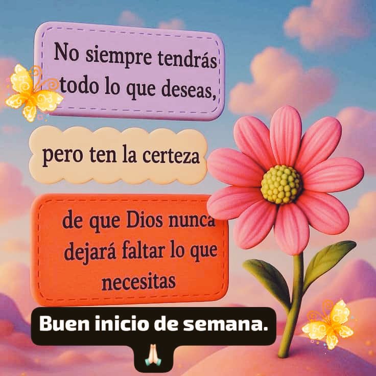 .
🌷💦Feliz Lunes💦🌷
💖Personitas Bonitas💖

Hoy elige personas q:
Te empoderen.
Te apoyen.
Te inspiren.
Te motiven.
Te regalen paz.
Te den amor.
Te llenen d energía positiva.
Te corrijan con amor.
Te regalen su tiempo.

Dios los cuide🙏🏻✨☕
Los quiero😘🥰🤗🎵👋🏻