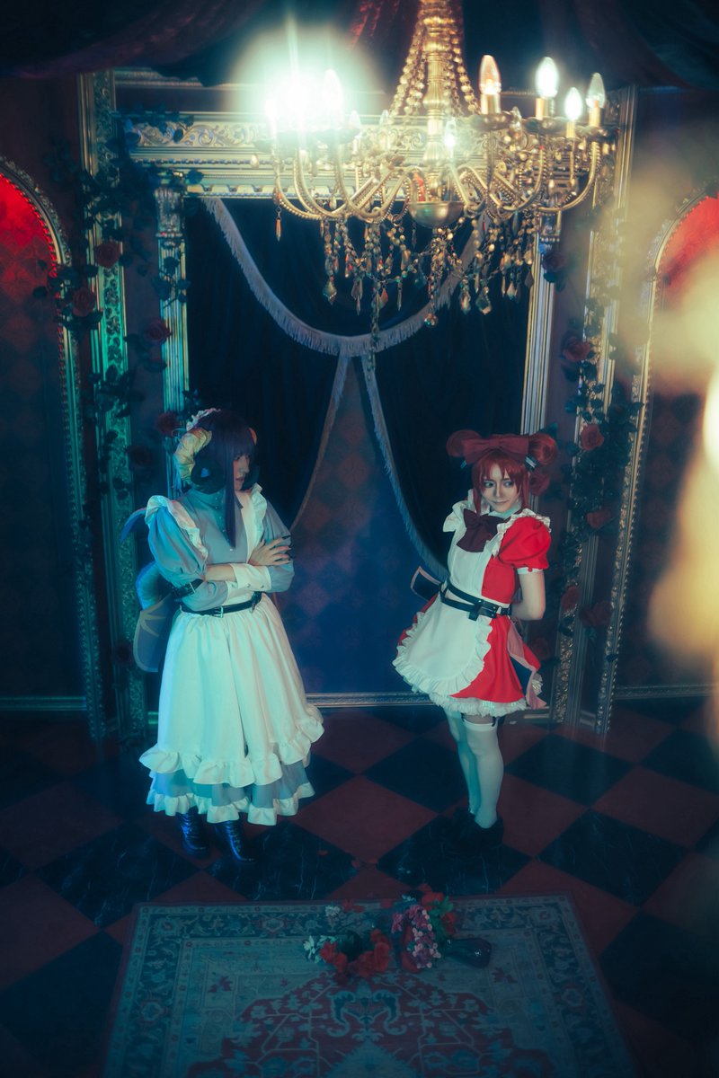 Nm00178's tweet photo. cos A3! 
💜悪魔メイド😈

メイド長のお叱り
"えーーっと、、😣💦"

セリーヌ/誉 @ysn_447 
シェリー/太一 @Nm00178

📸┊@esirarise https://t.co/q5zOQmL7RW