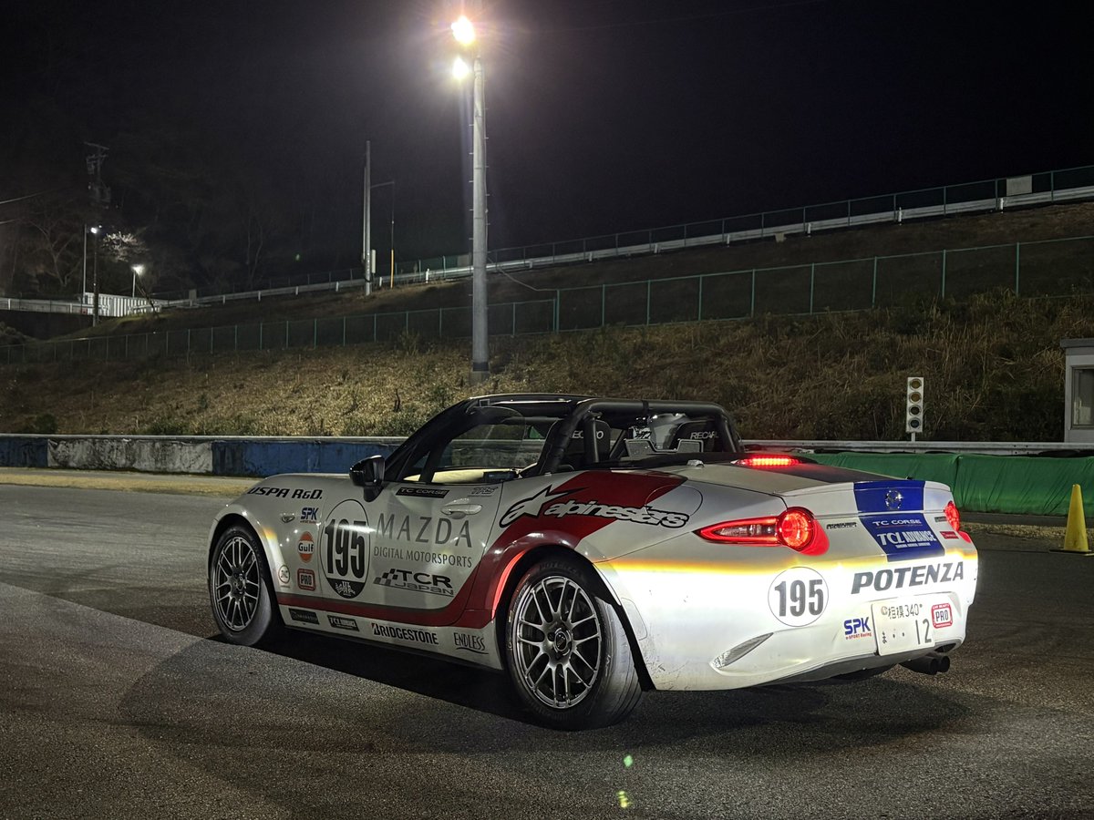 幸田サーキットでの夜間特訓に、チャレンジプログラム同期の@ox14445