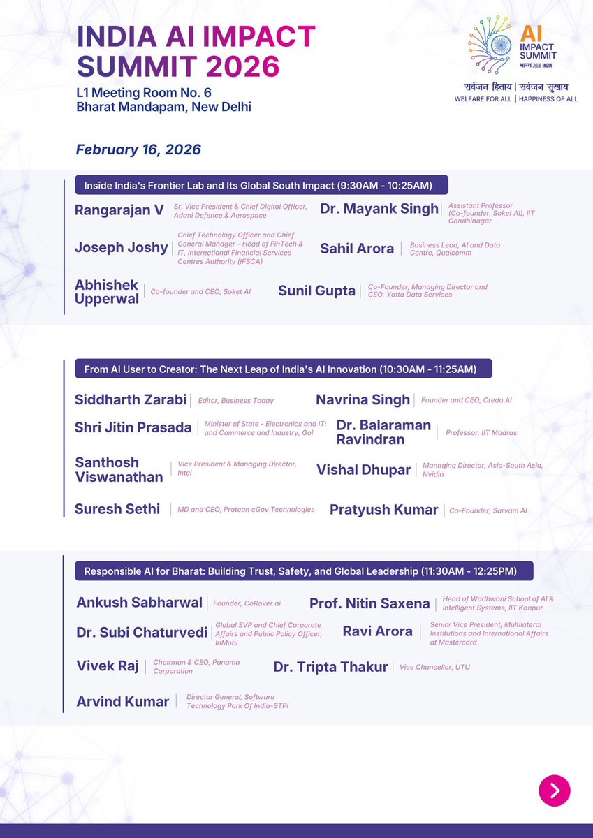 _DigitalIndia's tweet image. LIVE now - Inside India’s Frontier AI Lab: Impact for the #GlobalSouth 

Joined by leaders across industry, infrastructure, and policy, the session highlights efforts to build end-to-end AI capabilities aligned with national priorities and broader relevance across emerging