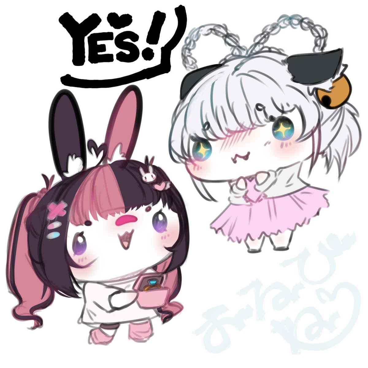 Un conejo le hace una propuesta a un tigre y este acepta...
¿Qué le propuso? No lo sabemos.
Lo que sabemos es la ternura que irradian a kilómetros!!

Quería terminarlo antes del 14, pero afortunadamente estuve muy ocupada y con mucho trabajo.

En lugar de meterlas a la rifa,