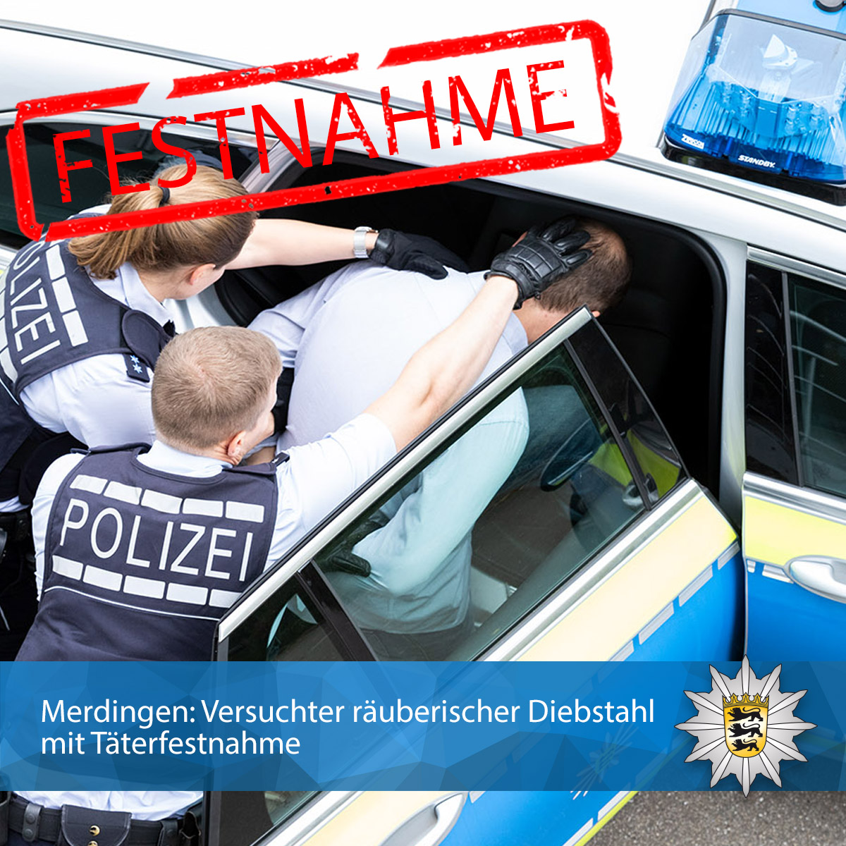PolizeiFR's tweet photo. #Merdingen: Versuchter räuberischer Diebstahl mit Täterfestnahme

https://t.co/ZdjD46foTU

#polizei https://t.co/xpbKCdwJC5