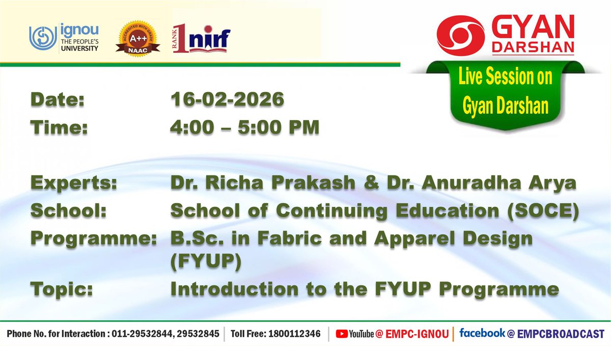 Live today at  Gyan Darshan