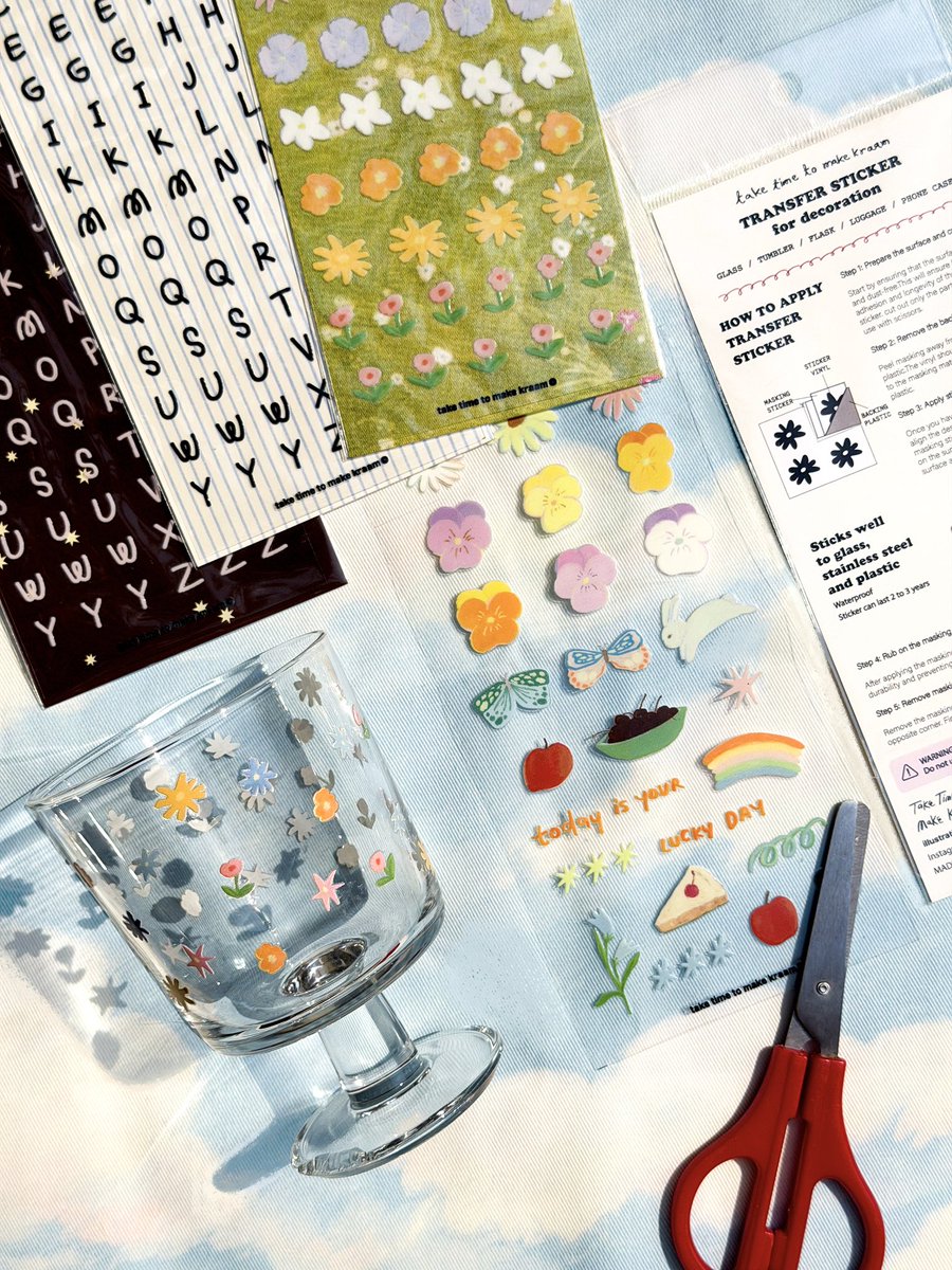 สติกเกอร์สำหรับแปะแก้วแปะกระติกน้ำแผ่นใหญ่มาแล้วว ตัดใช้งานได้แบบจุใจไปเลยย🌈