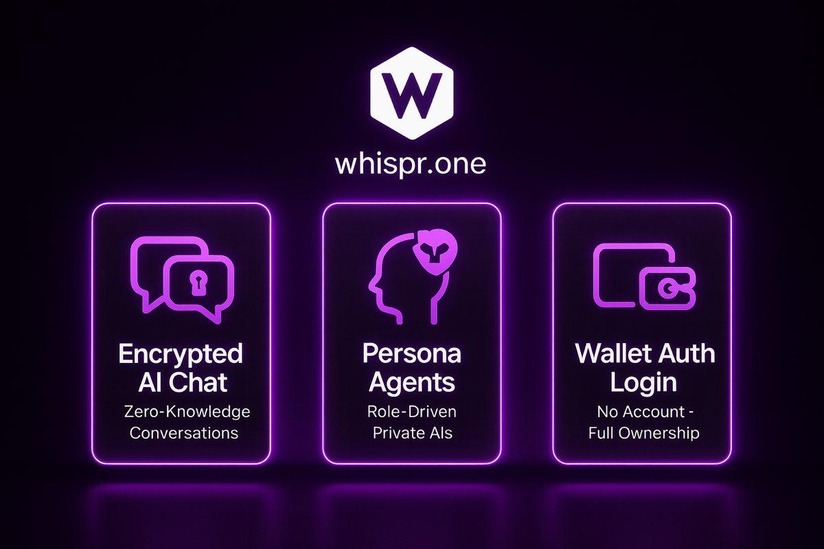 From individuals to teams: role‑driven private AIs fit every scenario; 

encrypted + zero‑knowledge channels protect content; 

sign in with your wallet—no account, full ownership retained.

whspr.one <a href="/Whispr_Official/">Whispr</a> 
#EncryptedChat #Ownership
