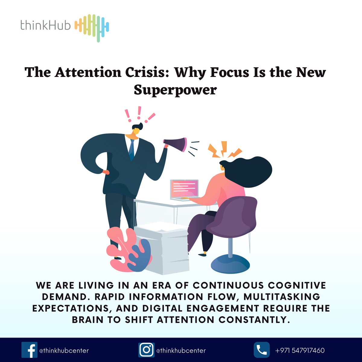 ThinkHubCenter's tweet photo. Attention Crisis: Why Focus Is the New Superpower
https://t.co/JGNW3GzMkp
Connect with Us at Think Hub Center
T: +971-4-345-7766
#thinkhub #mindability #neurofeedback #brain #mentalpower #memory #dubai #brainhealth #neuroscience #braintraining #biofeedback #neurofeedbacktraining https://t.co/kK7YGesCsc
