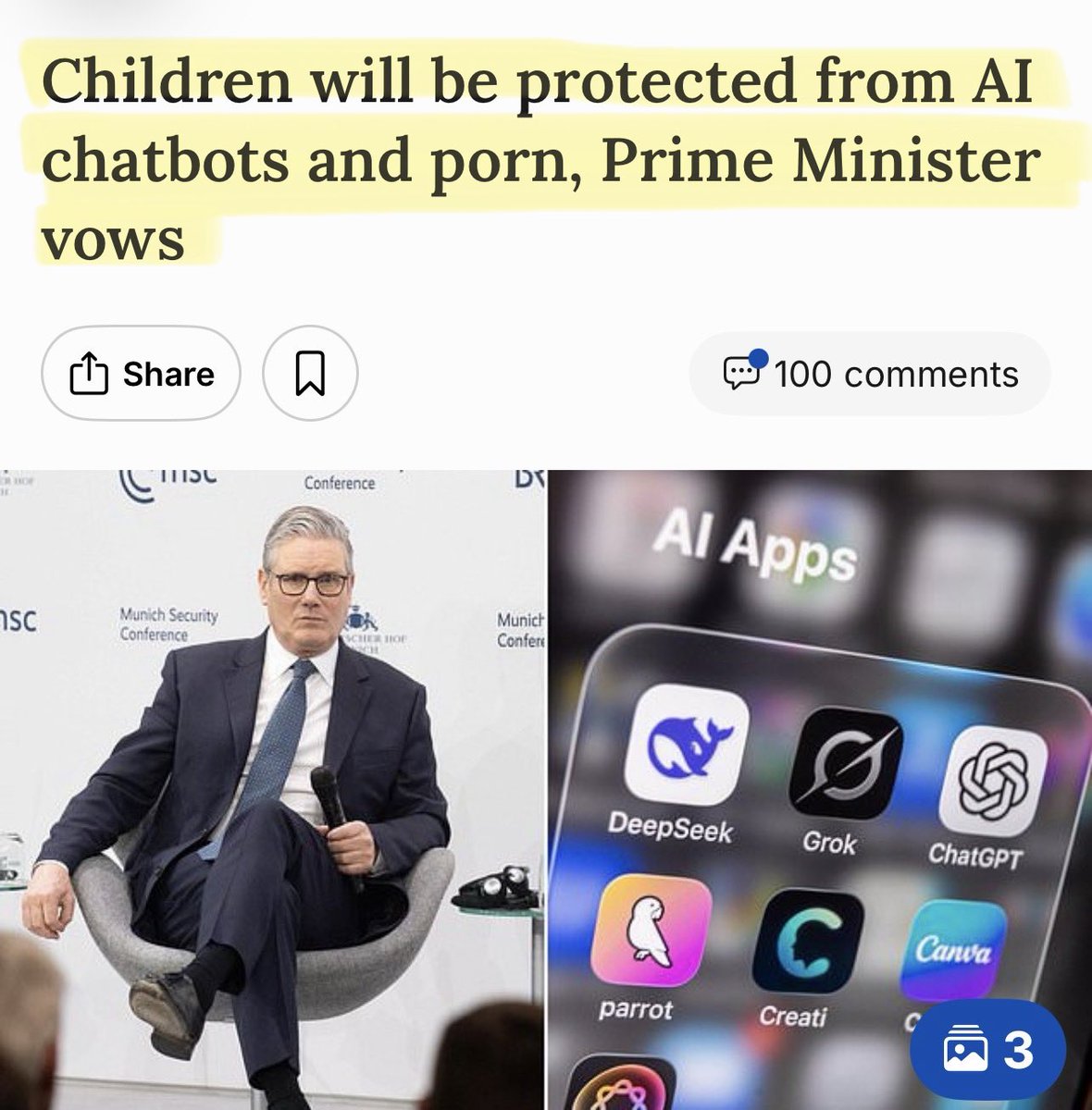 Labour really thinks we are all stupid. 

Here’s the Digital ID push again, this time to ‘protect children’.

They will need to prove their age to access Social media, Chatbots and VPNs.

Which means EVERYONE will need to prove their age. Meaning your privacy is over.
