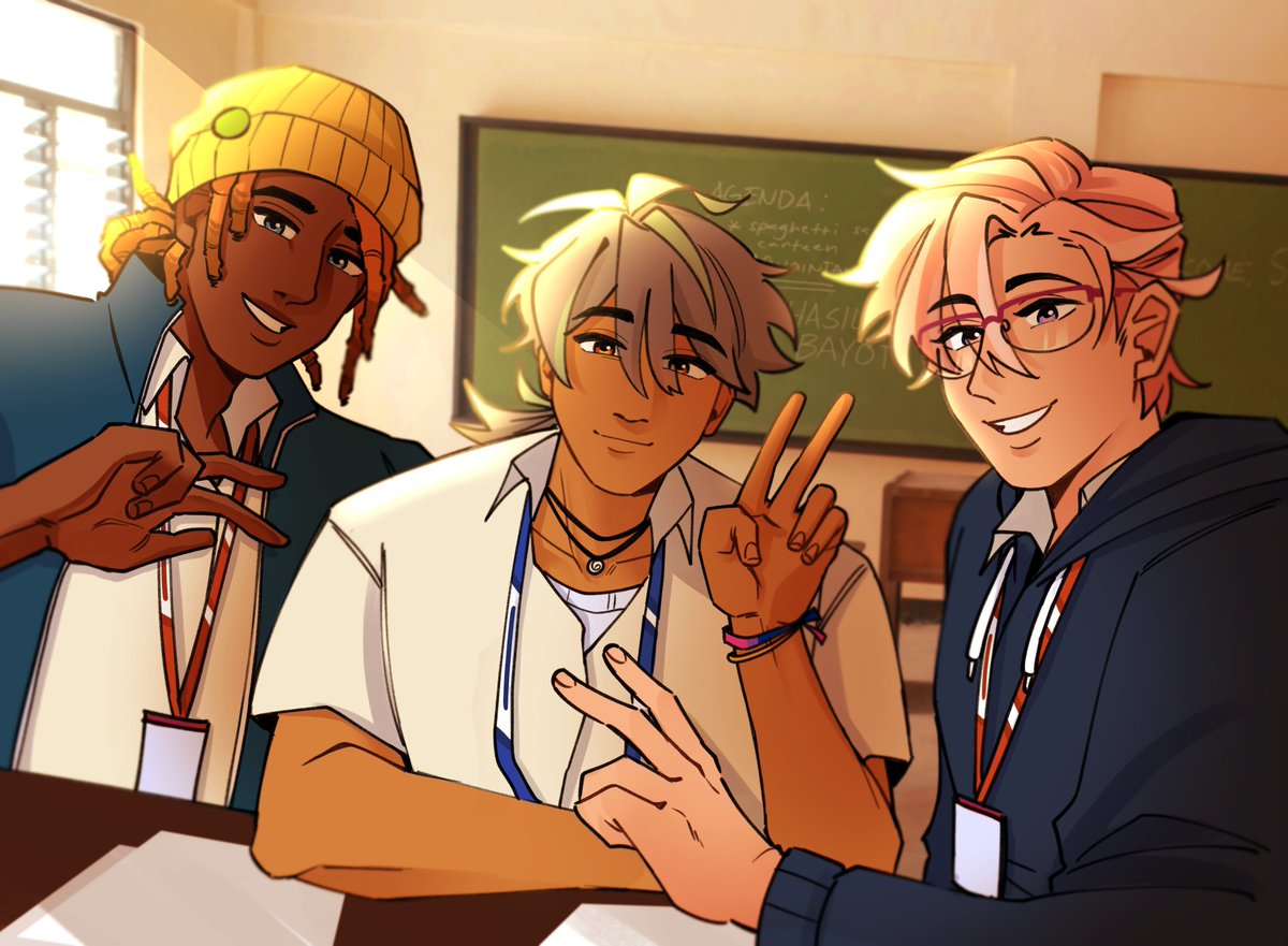 since my tl has been filipino maxxing 🇵🇭, my ocs being in filo highschool au